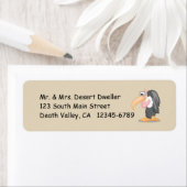 砂の背景を描くカワイイまんが ラベル (インサイチュ)