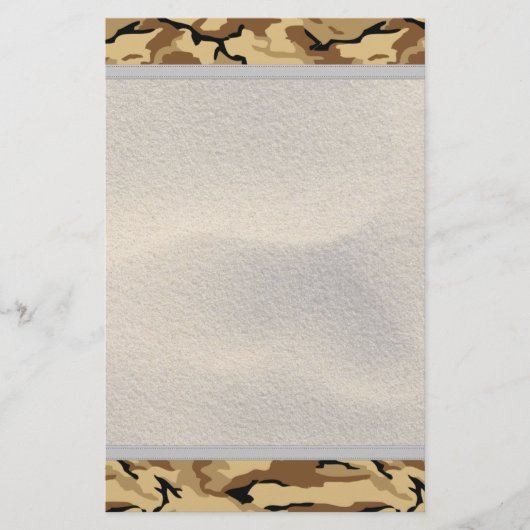 砂の背景-非IDのラベルとの砂漠色の迷彩柄 便箋 (正面)