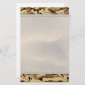 砂の背景-非IDのラベルとの砂漠色の迷彩柄 便箋 (正面/裏面)