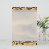 砂の背景-非IDのラベルとの砂漠色の迷彩柄 便箋 (スタンド正面)