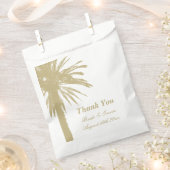 砂の色のヤシの木のビーチ結婚式のバッグ フェイバーバッグ (クリップ留めされた状態)
