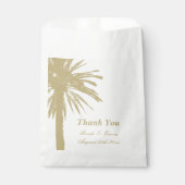 砂の色のヤシの木のビーチ結婚式のバッグ フェイバーバッグ (正面)