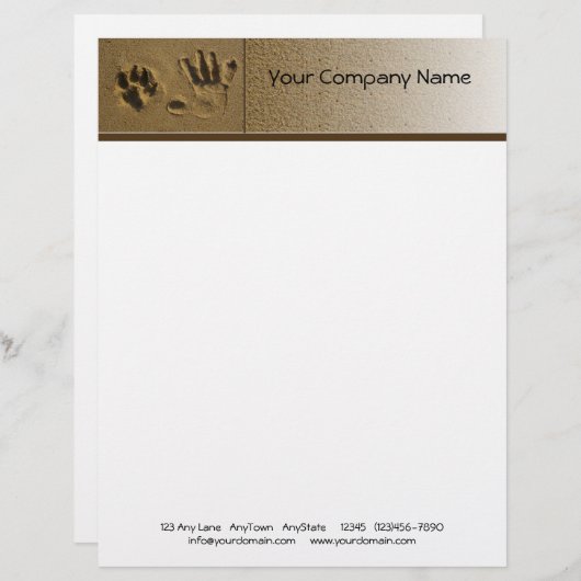 砂の親友犬の足そして手のプリント レターヘッド (正面/裏面)