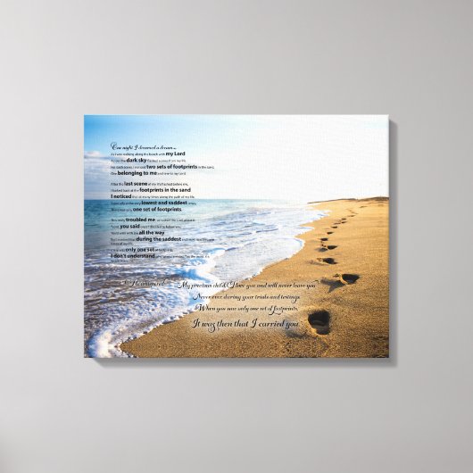 砂の詩の足跡20x16 キャンバスプリント (正面)