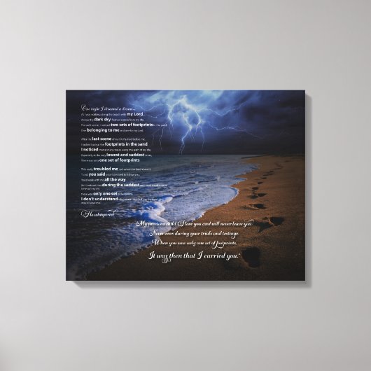 砂の詩の足跡20x16 (stormy) キャンバスプリント (正面)