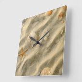 砂の貝殻 スクエア壁時計 (傾斜)