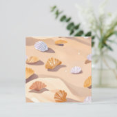 砂の貝殻 | ビーチ海水彩 カード (スタンド正面)