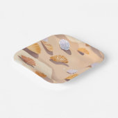 砂の貝殻 | ビーチ海水彩 ペーパープレート (傾斜あり)