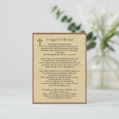 砂の足跡の祈りの言葉カード ポストカード (スタンド正面)