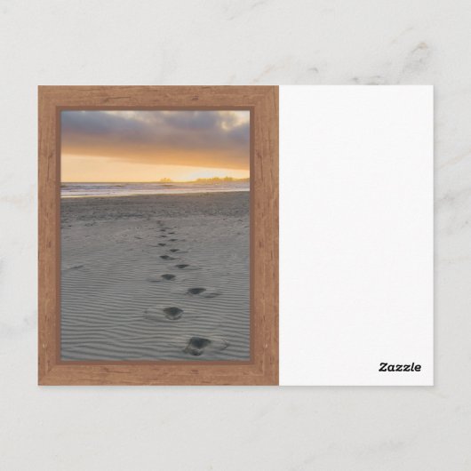 砂の足跡の祈りの言葉カード ポストカード (裏面)