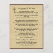 砂の足跡の祈りの言葉カード ポストカード (正面)