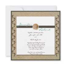 砂の足跡結婚式招待状