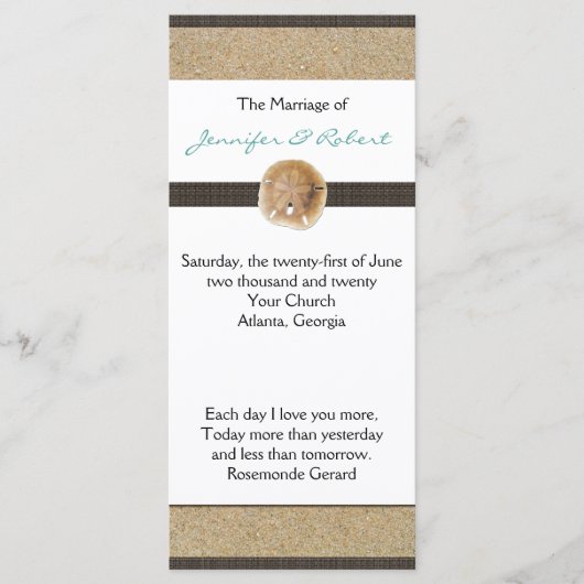 砂の足跡結婚式 プログラム (正面)