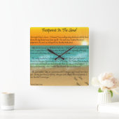 砂の足跡 スクエア壁時計 (ホーム)