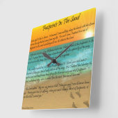 砂の足跡 スクエア壁時計 (傾斜)