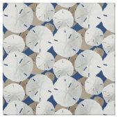 砂の通貨パターン タン ネイビーブルー ファブリック (見本)