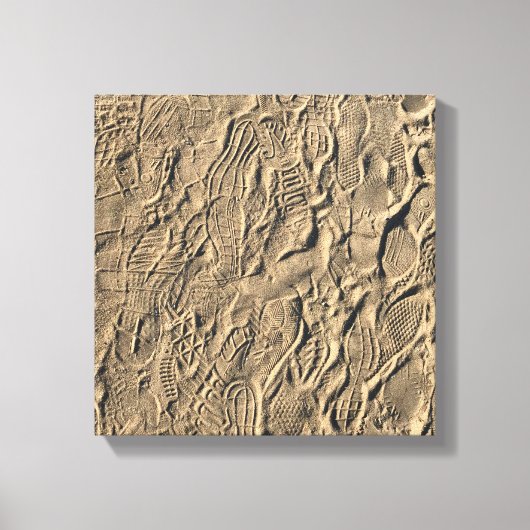 砂の靴プリント キャンバスプリント (正面)