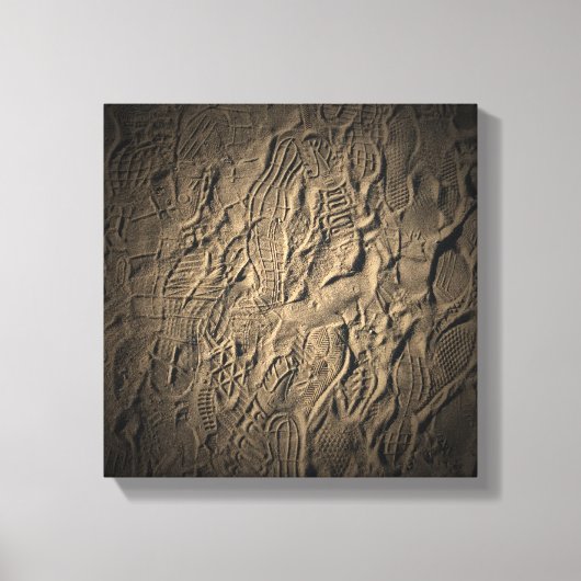 砂の靴プリント キャンバスプリント (正面)