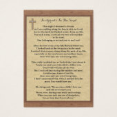 砂の100 xフットプリントの祈りの言葉カード (正面)