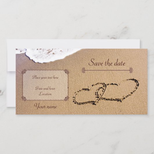 砂の2つのハートは日付を保存する セーブザデート (正面)