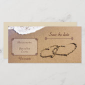 砂の2つのハートは日付を保存する セーブザデート (正面/裏面)