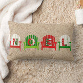 砂のBaのサンタが付いているビーチチェアのクリスマスの枕 ランバークッション (ブランケット)