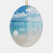 砂は新しい雪のビーチのクリスマス飾り セラミックオーナメント (右)