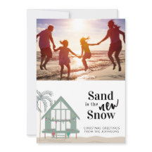 砂は新雪フォトクリスマスホリデーカード