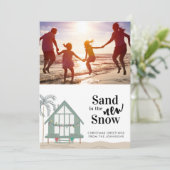 砂は新雪フォトクリスマスホリデーカード シーズンカード (スタンド正面)