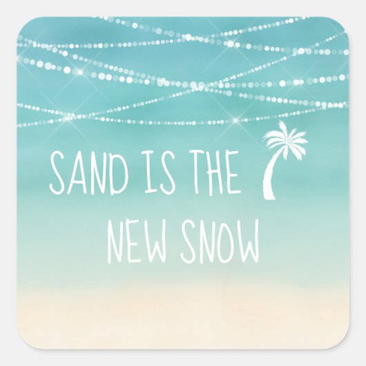 砂は新雪海ビーチ#Florida冬 スクエアシール (正面)