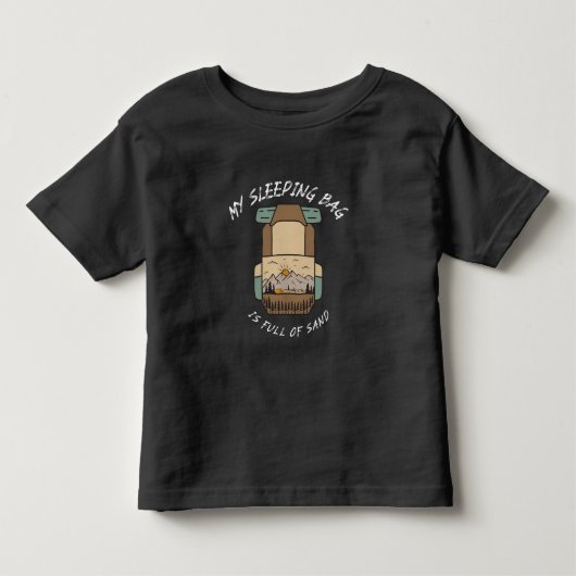 砂まみれの寝袋 砂漠キャンプ トドラーTシャツ (正面)