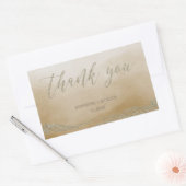 砂エレガントの水の色が結婚ありがとう 長方形シール (封筒)