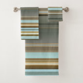 砂エレガントビーチバラ金ゴールドパタストライプのーン バスタオルセット (インサイチュ)