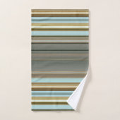 砂エレガントビーチバラ金ゴールドパタストライプのーン バスタオルセット (ハンドタオル)