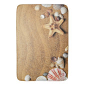 砂カラフルの上の貝殻 バスマット (正面縦)