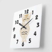 砂キャットウォールクロック スクエア壁時計 (傾斜)