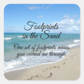 砂クリスチャンの足跡感動的 スクエアシール (正面)