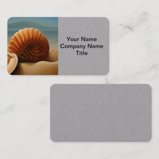砂コンテンポラリーのビーチトリプトの上のナウティラスのシェル 名刺 (正面/裏面)