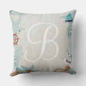 砂スタイリッシュ航海の青の夏ビーチ結婚式 クッション (裏面)