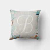 砂スタイリッシュ航海の青の夏ビーチ結婚式 クッション (裏面)