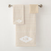 砂ストライプイニシャルバスタオルセット バスタオルセット (インサイチュ)
