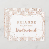 砂ストライプバラ金ゴールドは私の花嫁になる 招待状 (正面/裏面)