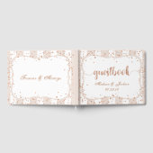 砂ストライプバラ金ゴールド紙吹雪結婚ズモノグラム ゲストブック (全面)