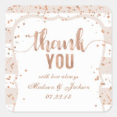 砂ストライプバラ金ゴールド結婚ズの愛感謝してい! スクエアシール (正面)