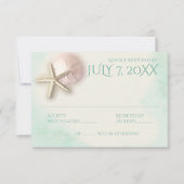 砂ドルとヒトデのアクアミント応答 出欠カード (正面)