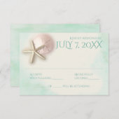 砂ドルとヒトデのアクアミント応答 出欠カード (正面/裏面)