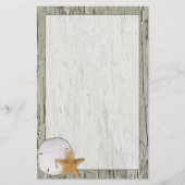 砂ドルとヒトデの流木フレーム 便箋 (正面)