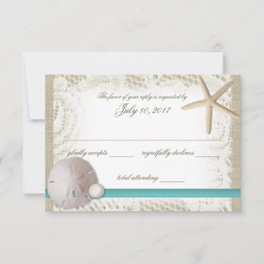 砂ドルと真珠の反応 出欠カード (正面)