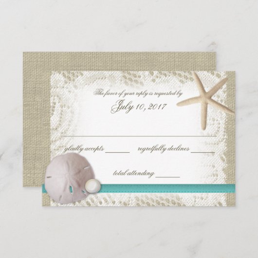 砂ドルと真珠の反応 出欠カード (正面/裏面)