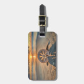 砂ドルに沈む夕日 ラゲッジタグ (正面縦)